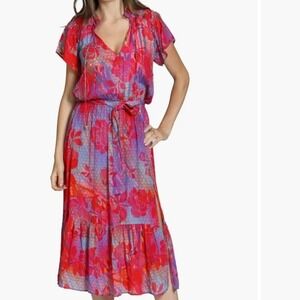 NWT APNY Short Sleeve Dress With‎ Smocked Shoulder Detailing hexabloom size XXL